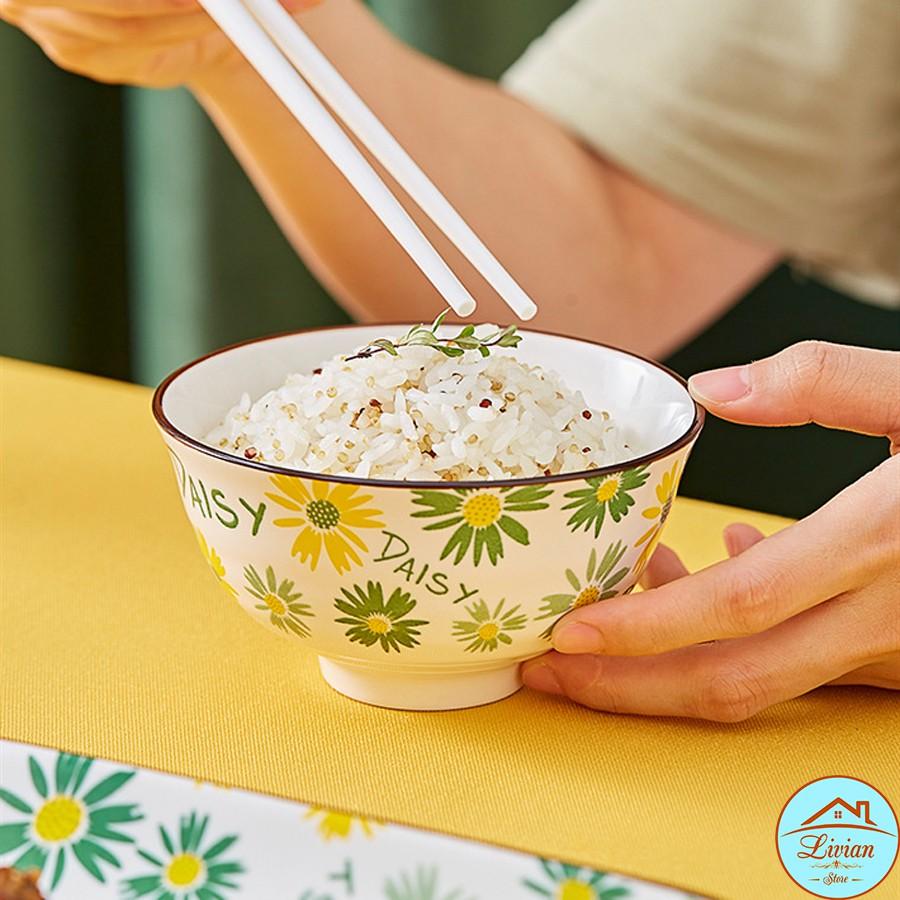 Bát ăn cơm bằng sứ, bát ăn dặm họa tiết hoa quả trái cây dễ thương
