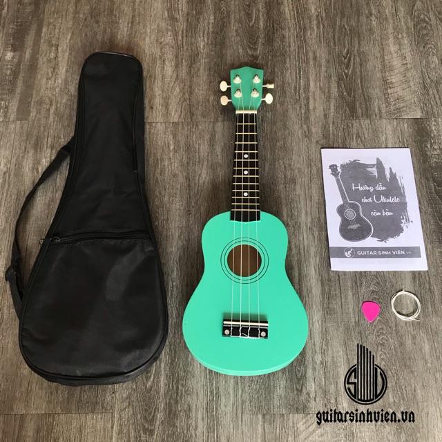 Đàn ukulele soprano tặng phụ kiện, màu xanh ngọc