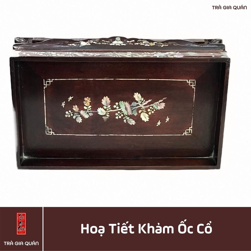 Khay Trà Gỗ Hương Hình Chữ Nhật Kích Thước 35*20*11 cm KT 85