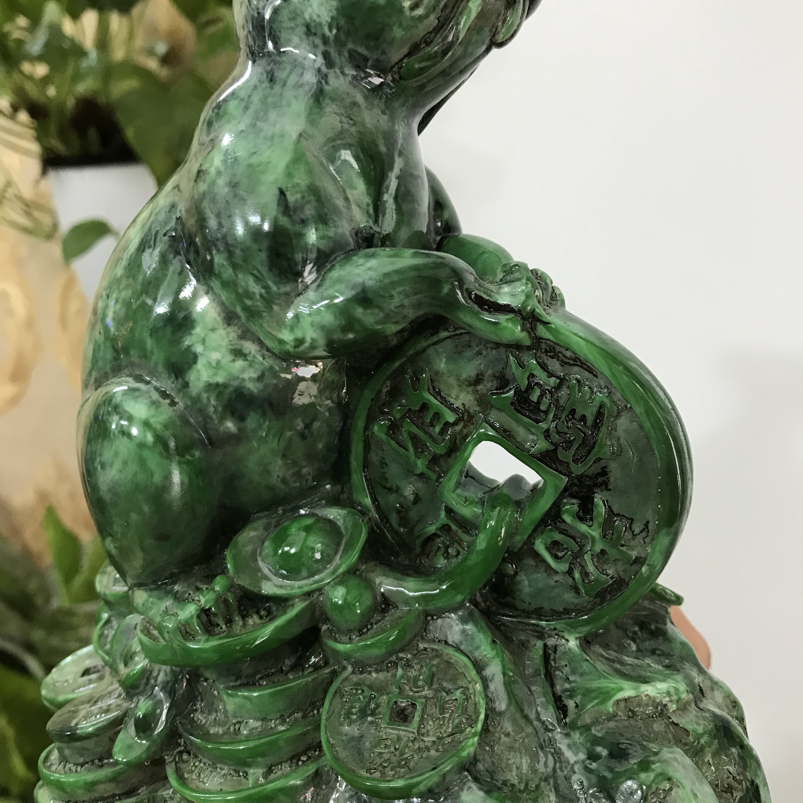 Tượng linh vật phong thủy con Chuột trang trí phong thủy bàn làm việc  - Chiều Cao 17cm - Màu xanh lục bích