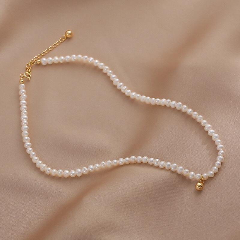 Vòng Cổ Hạt Nhỏ Size 4-5ly, Dây Chuyền Ngọc Trai Nước Ngọt Tự Nhiên Sang Trọng Trẻ Trung - Trường Thịnh Ngọc Trai