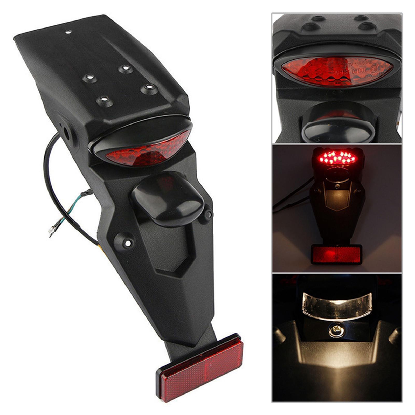 2- Motorbike Motorcycle Rear  Mudguard LED Brake Tail Light for
