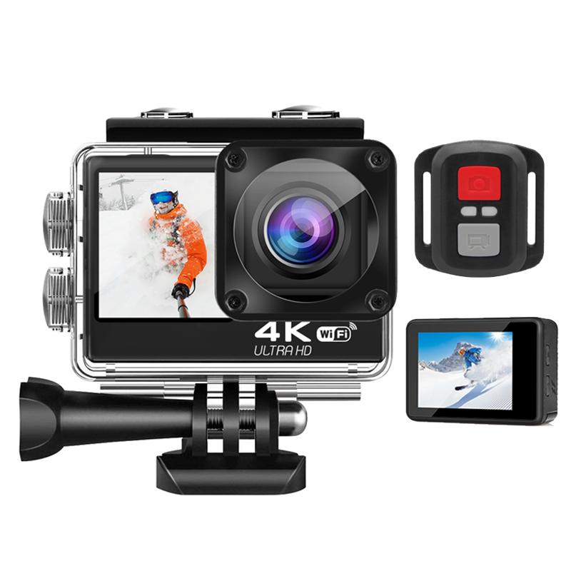 Camera hành động 4K WiFi dưới nước hành động không thấm nước cam 20mp Ultra HD 60fps Mũ bảo hiểm Ghi màn hình cảm ứng EIS Sport Cam