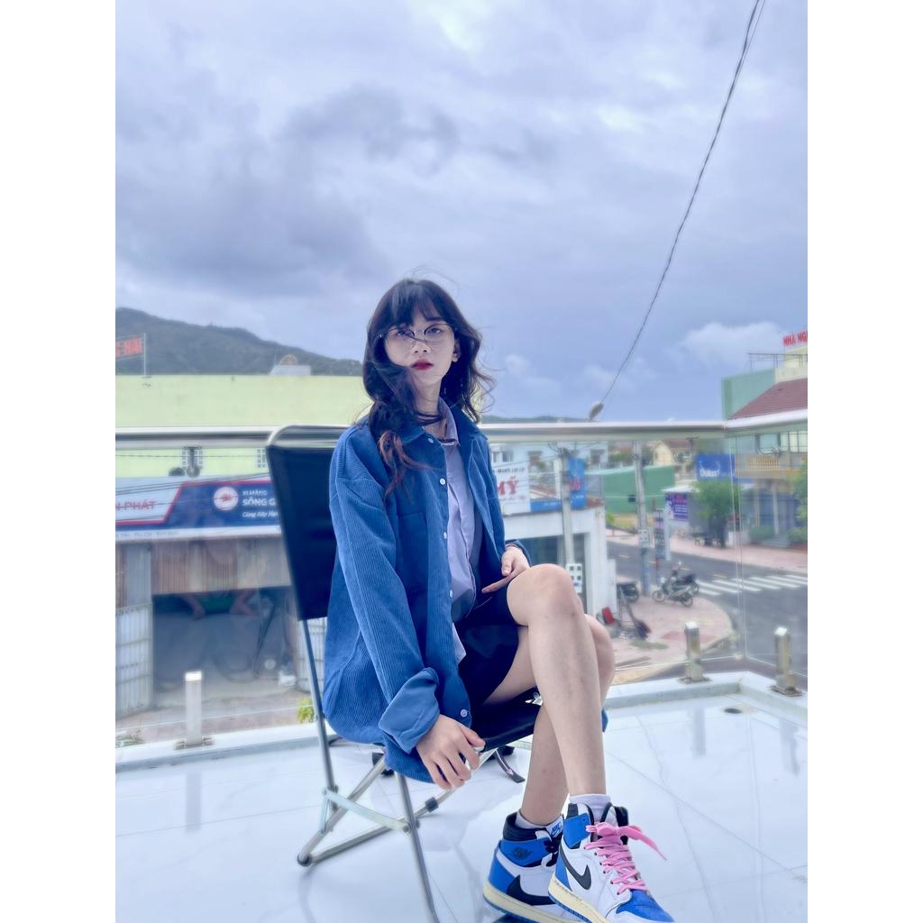 Áo sơ mi nhung lì 2 túi oversize vintage Hàn Quốc ZOZO_unisex
