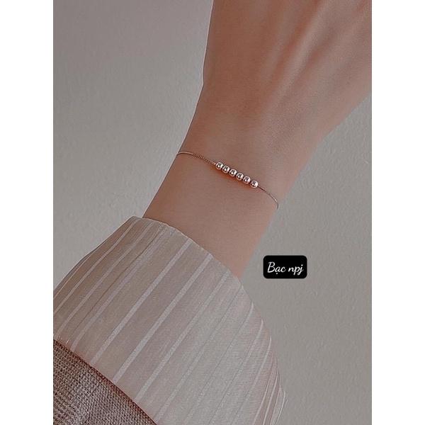 Lắc Tay nữ Bạc Ta , Vòng tay mix Bi ️ XINH XẮN ️ nhẹ nhàng- Bạc Npj