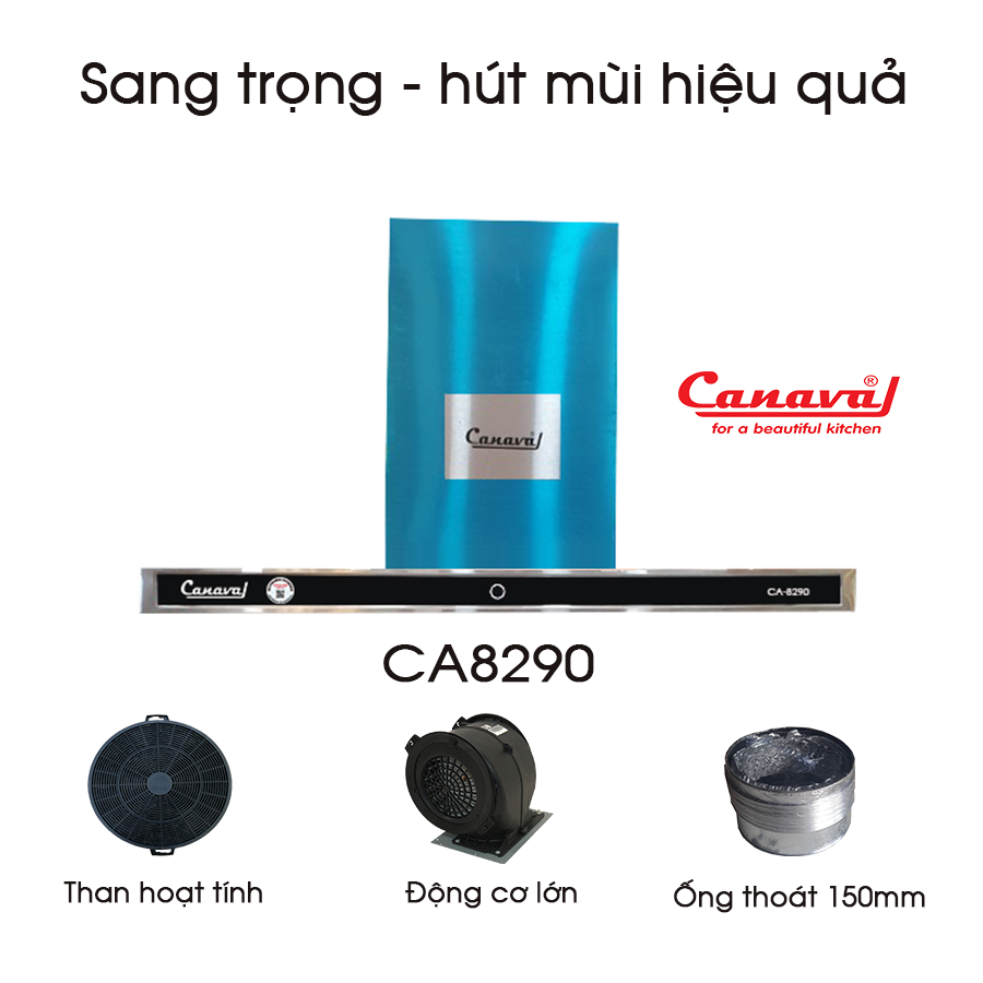 Máy hút mùi kính phẳng CANAVAL CA8290 - Hàng nhập khẩu