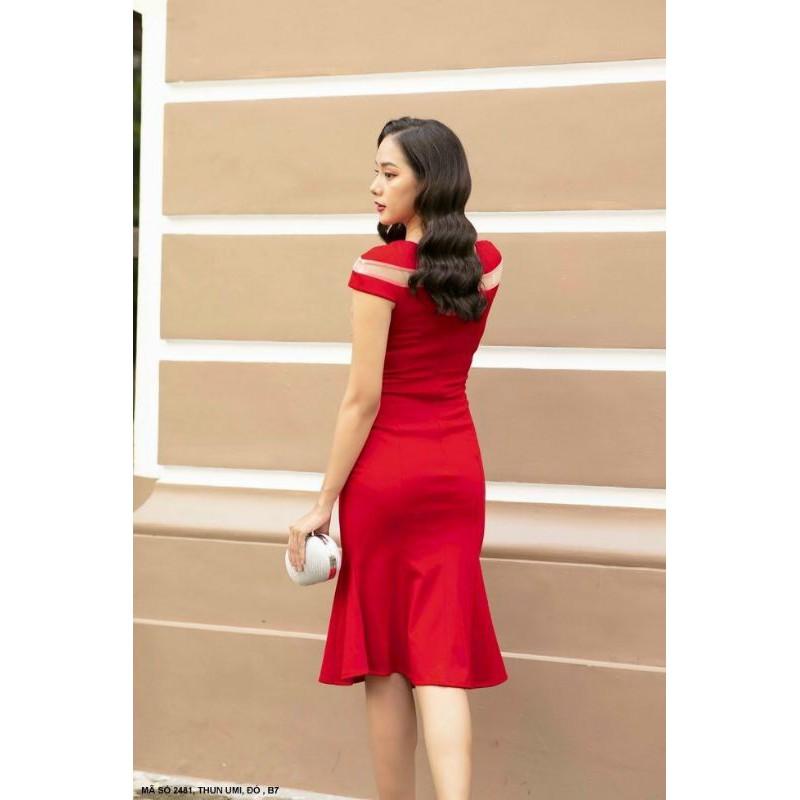 ĐẦM THÊU TAY NGẮN PHỐI LƯỚI