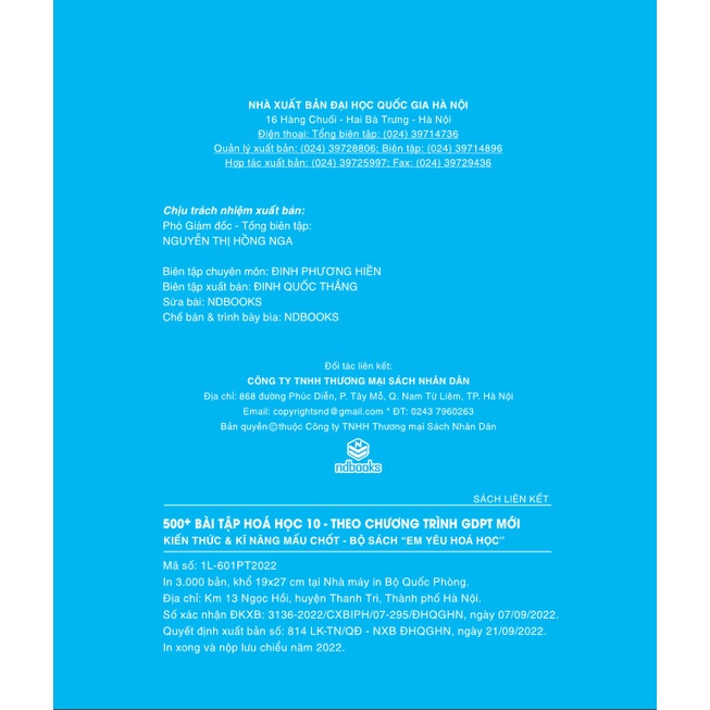 Sách - 500+ Bài Tập Hóa Học 10 Kiến thức và Kĩ năng mấu chốt - Theo chương trình GDPT mới