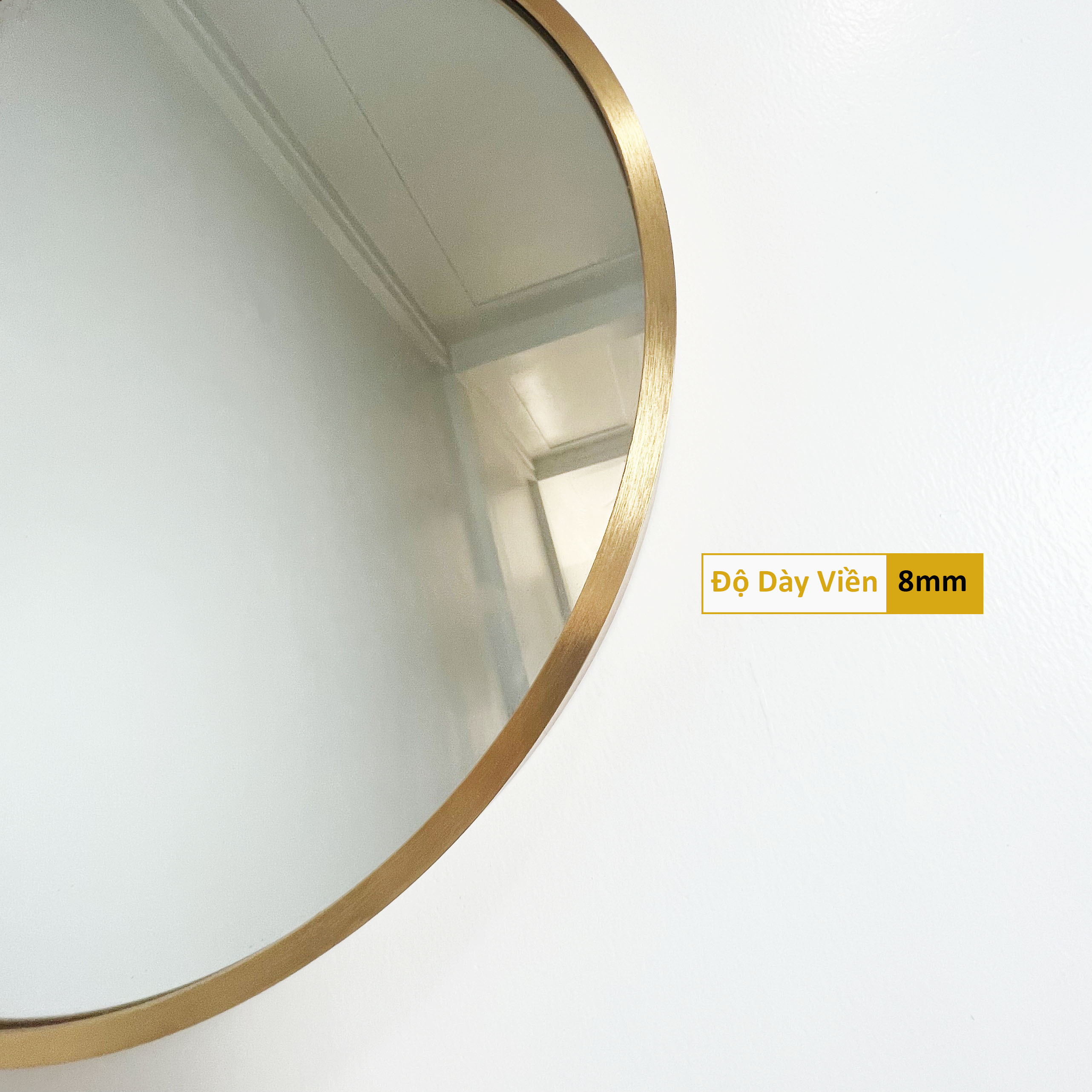 Gương Tròn Viền Vàng Treo Tường DLQ MIRROR Chất Liệu Nhôm Sơn Tĩnh Điện Cao Cấp