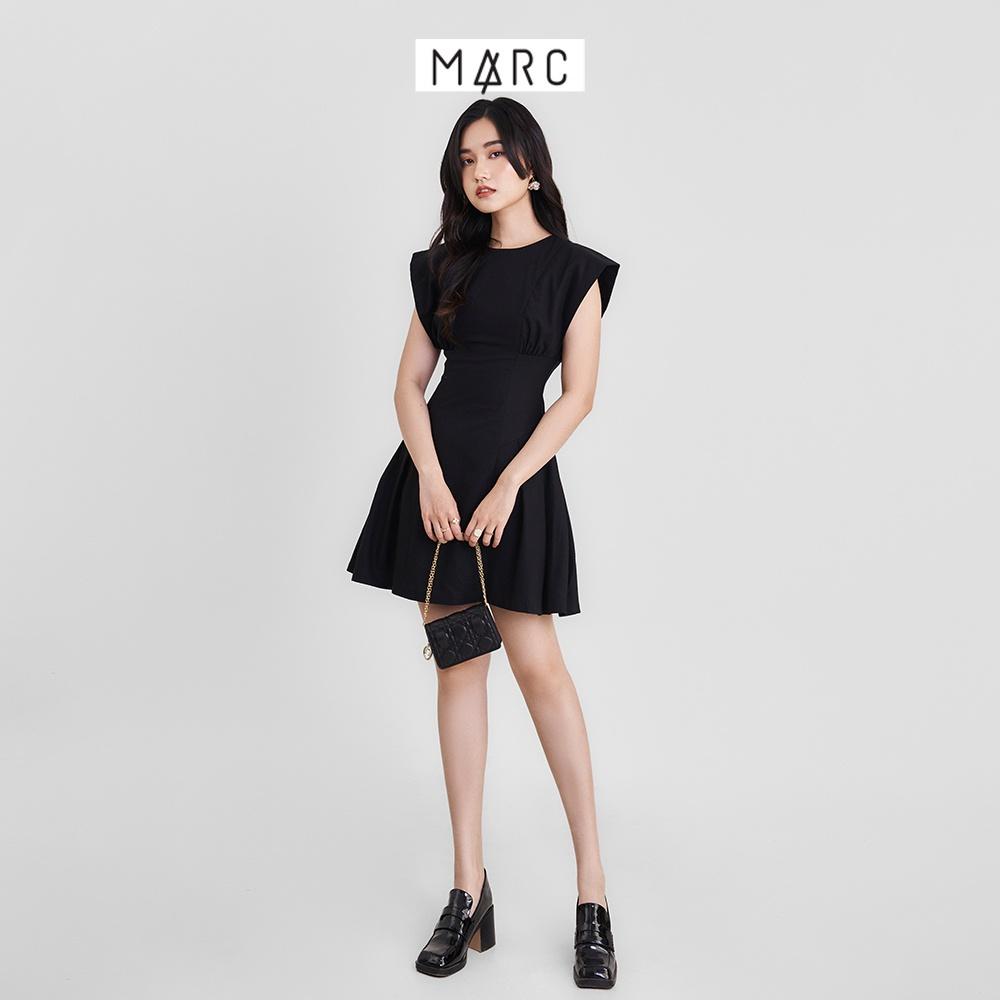 Đầm nữ MARC FASHION mini linen ôm eo nhún ngực tùng xếp ly