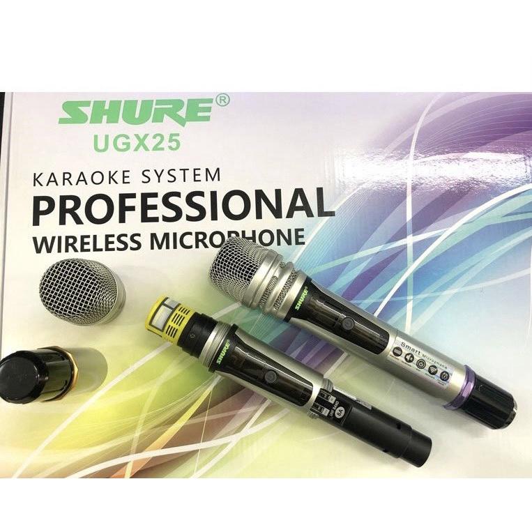 MICRO KARAOKE KHÔNG DÂY SHURE UGX25 PRO - Âm Thanh Cực Hay - Khoảng Cách 200m - Hàng Nhập Khẩu.