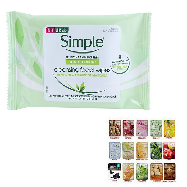 Khăn Tẩy Trang Simple (7 Tờ) [ Được Mask 3W Clinic ]