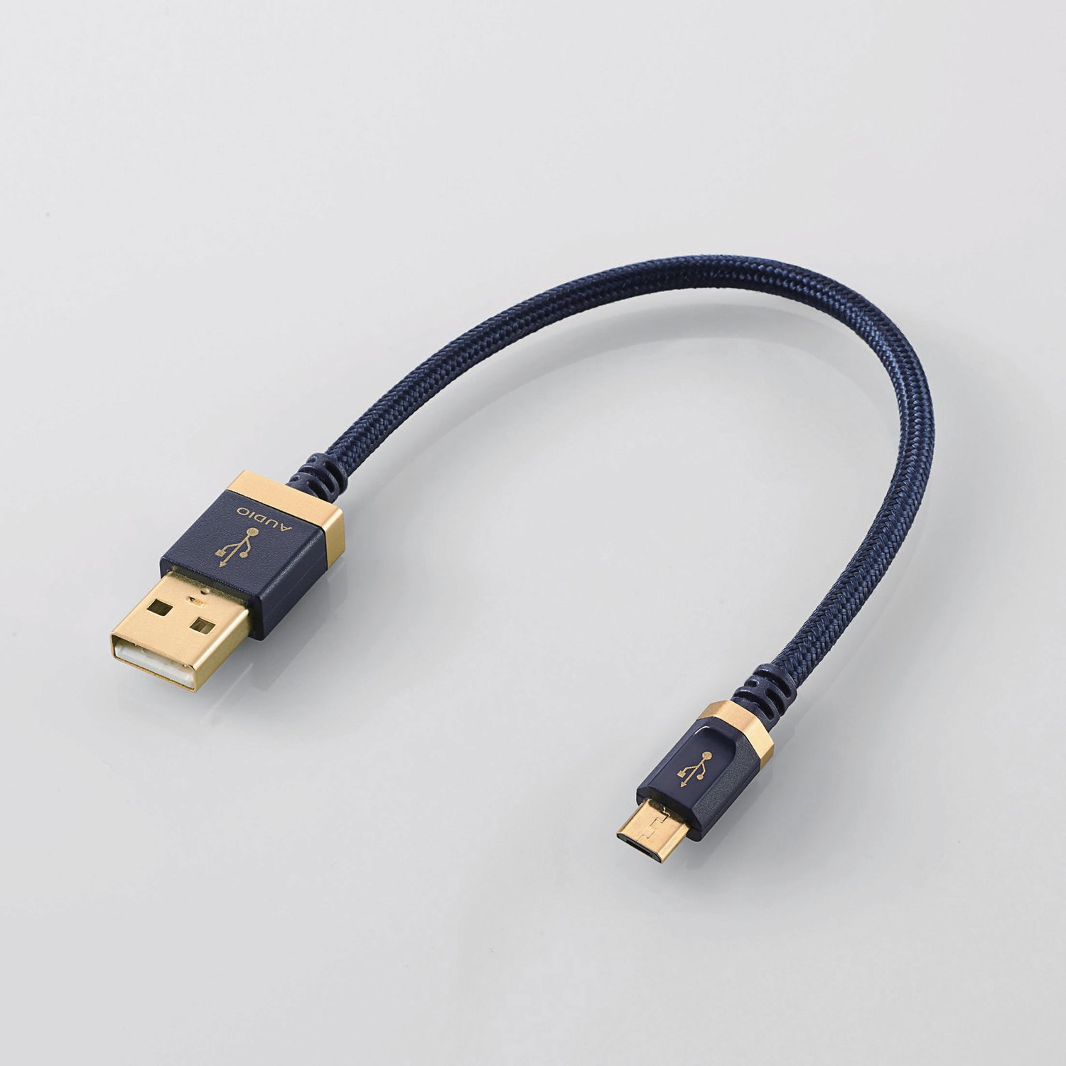 Dây cáp microUSB audio (A-microB), 0.15m Nylon ELECOM DH-AMB015 - Hàng Chính Hãng