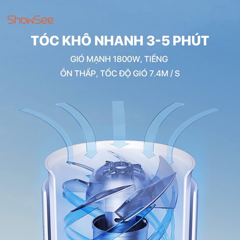 Máy sấy tóc bổ sung ion âm ShowSee A1 1800W cao cấp Chống Xù Rối Khô Tóc - Hàng chính hãng