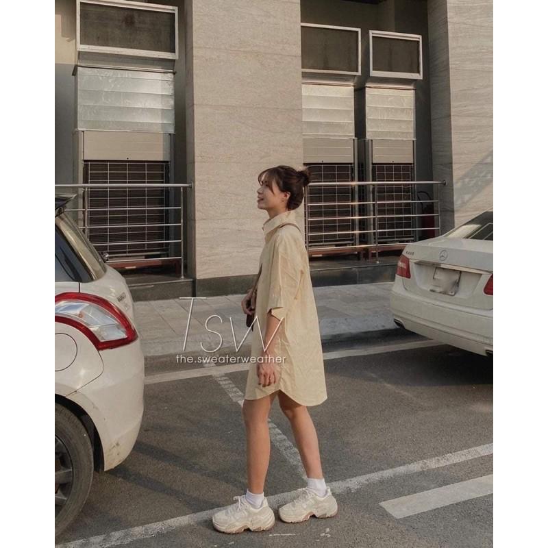 ️ Đầm sơ mi ️ Váy sơ mi Oversize Ulzzang ngắn tay Hot Trend hè 2021