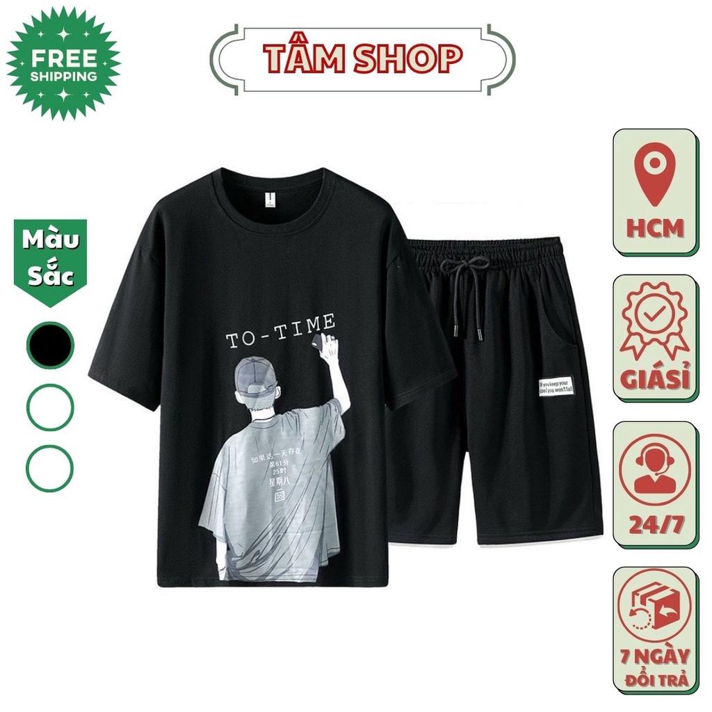 Đồ bộ thể thao totime set quần thun áo thun