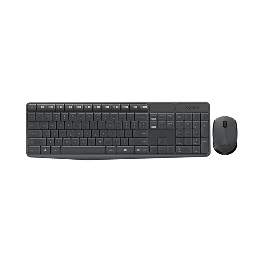 Bộ bàn phím chuột không dây Logitech MK235 Wireless (USB/đen) - Hàng chính hãng DGW phân phối