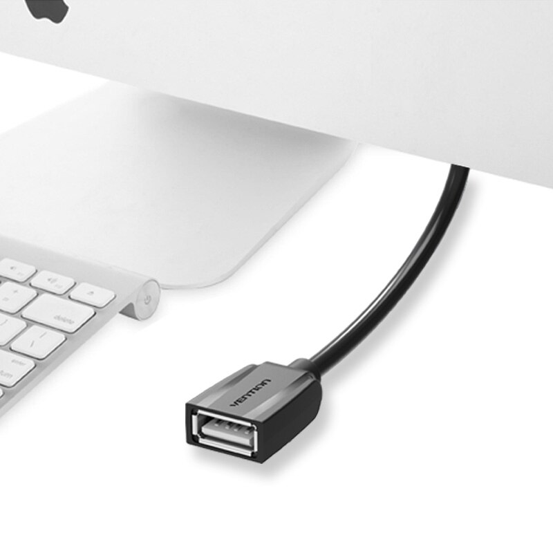 Cáp nối dài USB 2.0 Vention màu đen dài 1,5 đến 5m - Hàng chính hãng