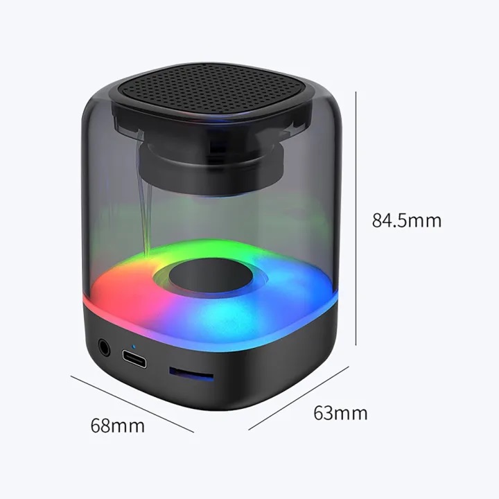 Loa Bluetooth T-Wolf A60, 5W, LED, Pin sạc, Trong suốt Hàng chính hãng