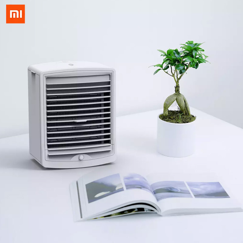 Quạt làm mát không khí thông minh Xiaomi Youpin Cảm biến cơ thể con người Thùng nước 500ml Quạt không khí để bàn có hộp đá