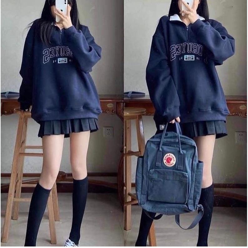Áo hoodie dáng rộng phong cách Unisex QUELLA Teenxx 1 , Áo sweater nam nữ HOT