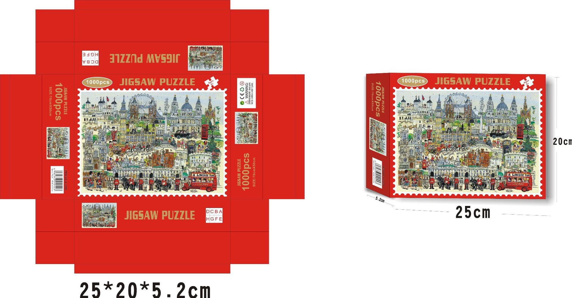 Bộ Tranh Ghép Xếp Hình 1000 Pcs Jigsaw Puzzle (Tranh ghép 70*50cm) London Tự Do Bản Thú Vị Cao Cấp