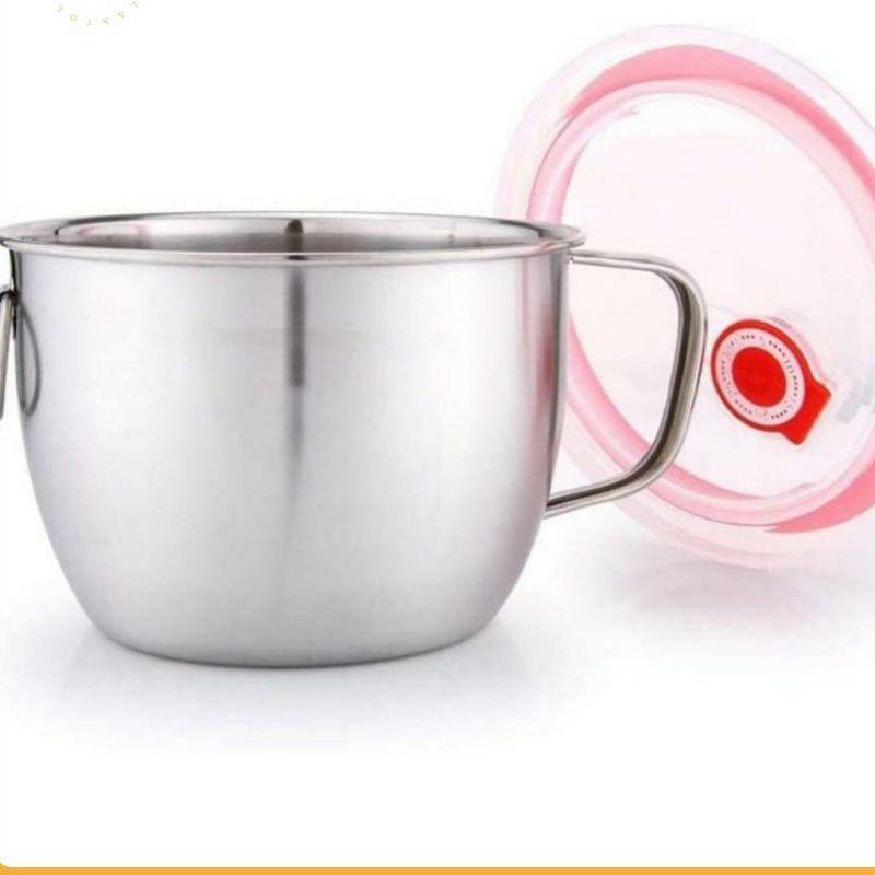 Ca đựng cháo, mỳ phở giữ nhiệt chống tràn bằng INOX 15cm
