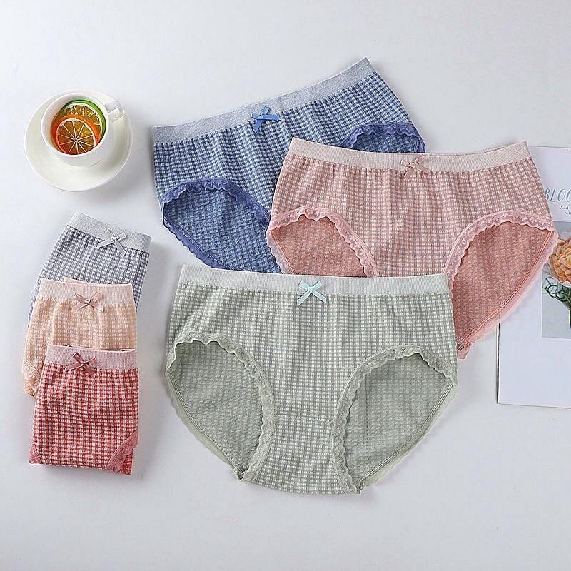 Quần Lót Thun Dệt Kim Hoạ Tiết Karo