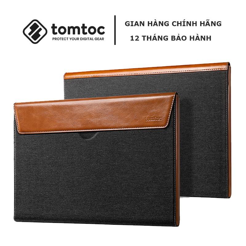 Túi chống sốc Tomtoc Premium Leather cho Macbook Pro/Air M1 13/15/16Inch Gray - Hàng chính hãng