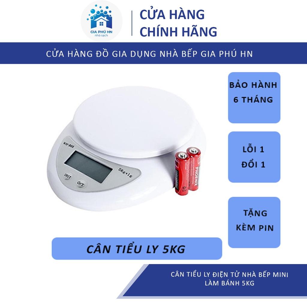 Cân Tiểu Ly Điện Tử Nhà Bếp Mini Làm Bánh 5kg, Cân Tiểu Li Cao Cấp Độ Chính Xác Cao, Tặng Kèm Pin