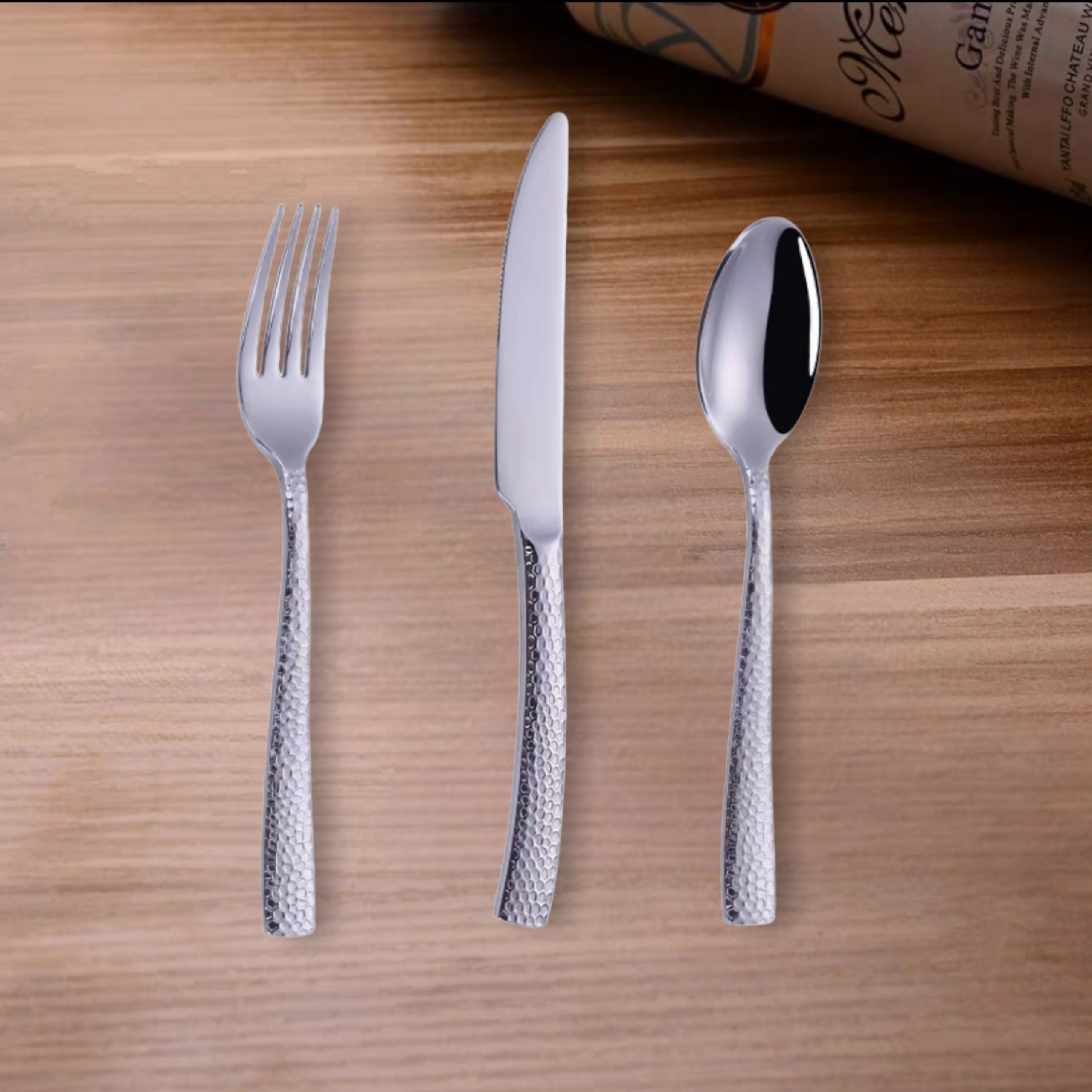 Sét dao muỗng nĩa cao cấp inox 304 - cán vân vây rồng