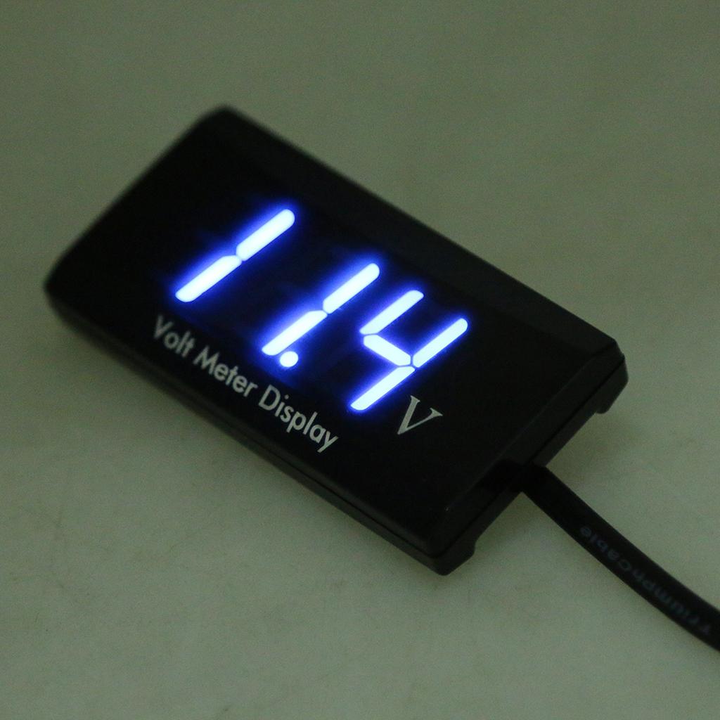 DC 8-16V Kỹ Thuật Số Đèn LED Màu Xanh Hiển Thị Đồng Hồ Volt Kế Vôn Kế Điện Áp Đo Cho Xe Ô Tô
