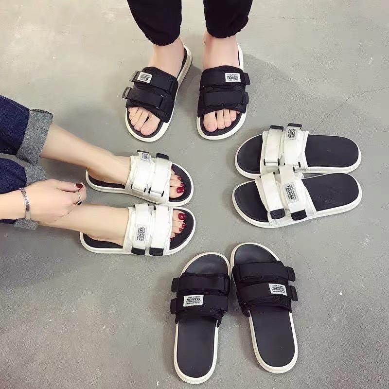 Dép 2 quai ngang nam nữ dán fashion kiểu dáng trẻ trung
