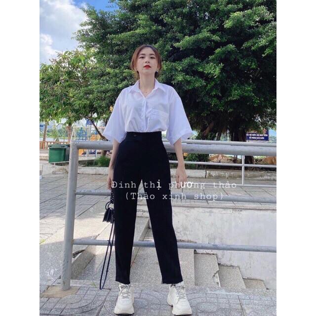 Quần Baggy Cúc Lệch Cạp Cao Siêu Tôn Dáng(Mã 1015