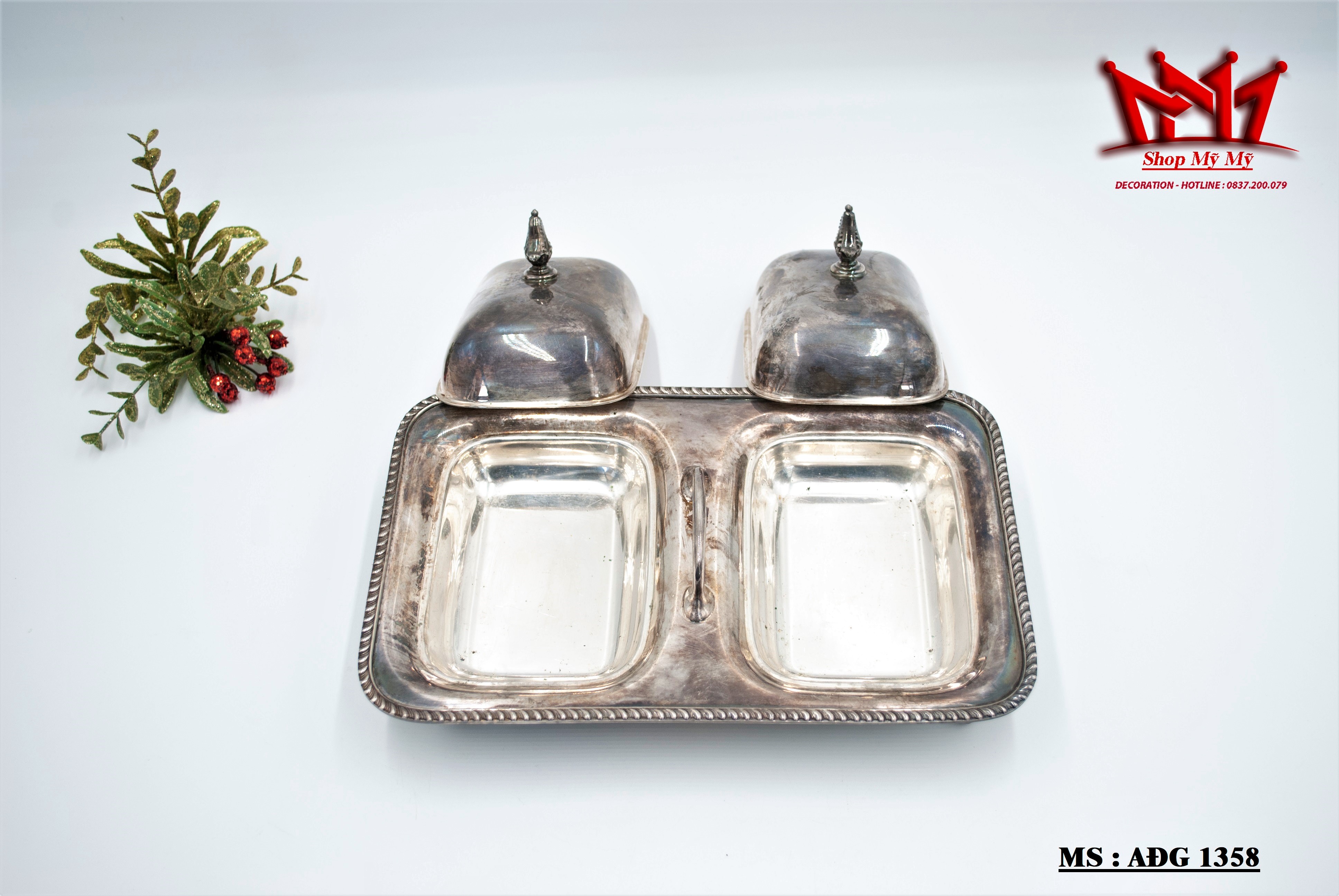 Đồ đựng thức ăn bằng đồng si vbạc