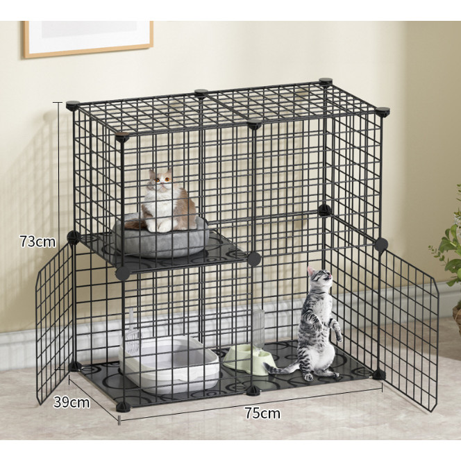 Chuồng mèo 3 tầng 2 tầng giá rẻ đẹp,lắp ghép đa năng đơn giản với lưới sắt sơn tĩnh điện làm lồng quây thú cưng