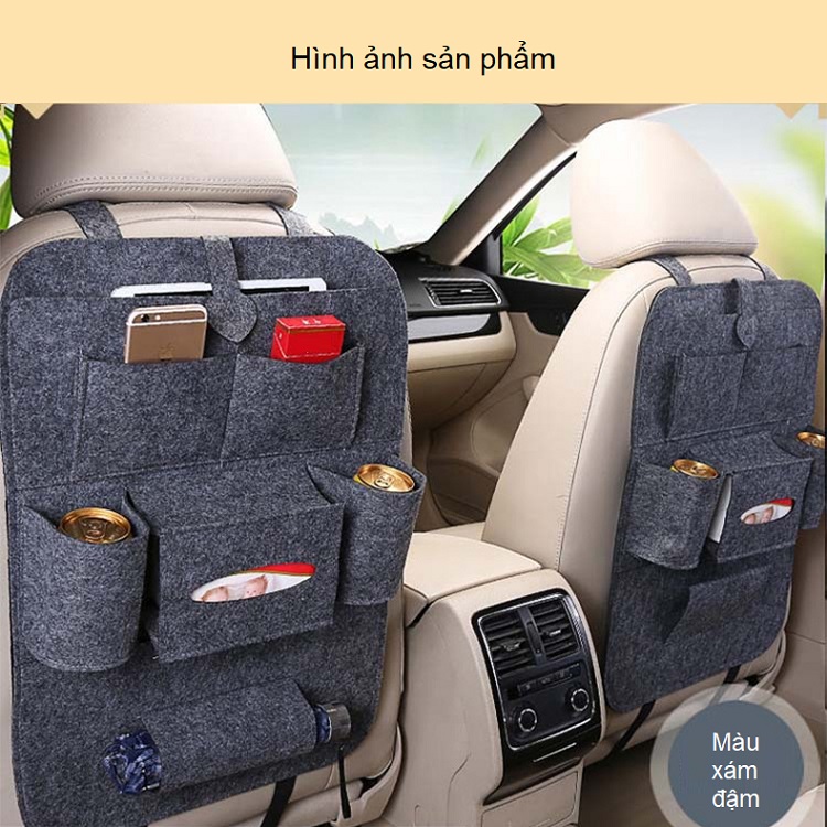 Túi nỉ trên ô tô đa năng - Tặng kèm 01 đèn pin bóp tay ngẫu nhiên