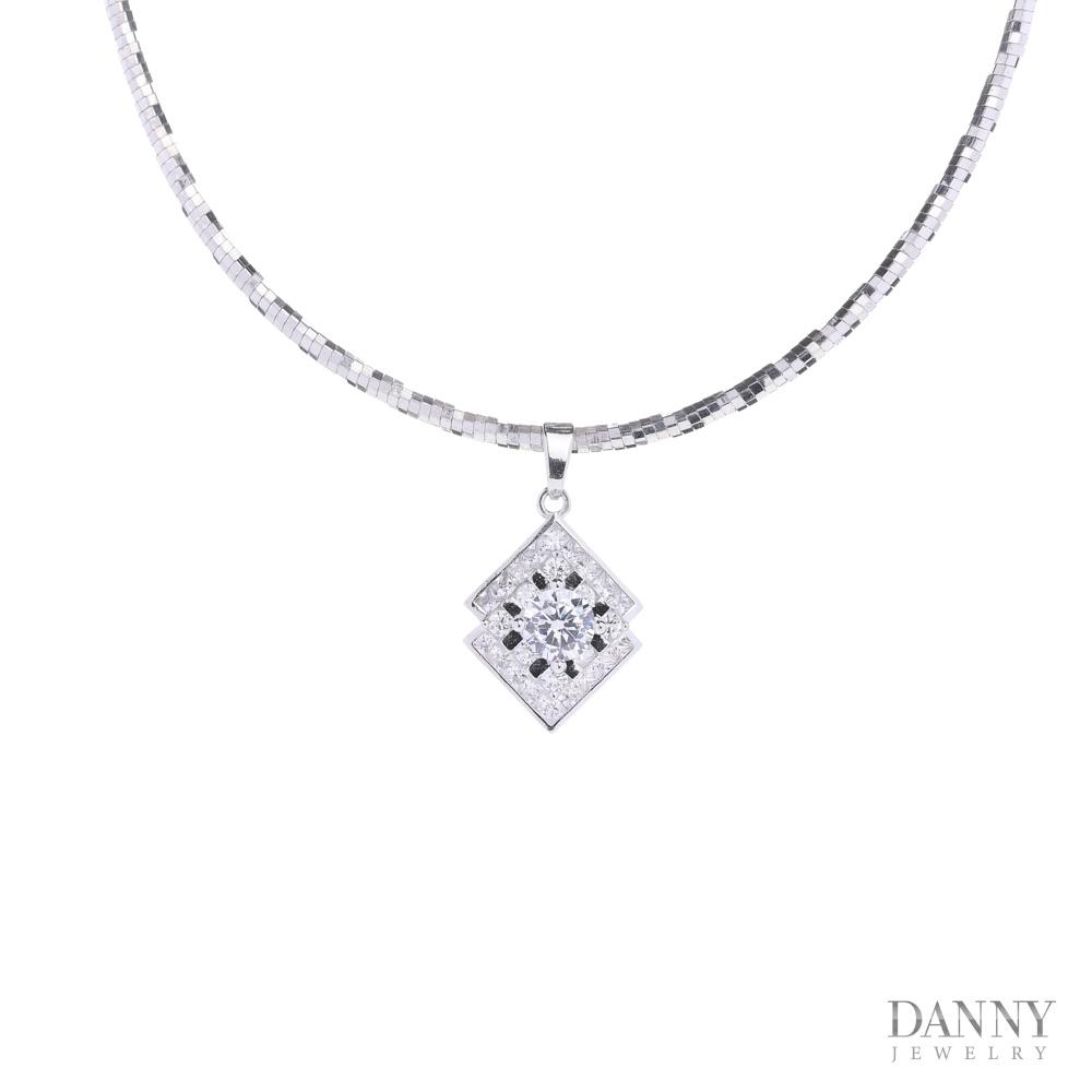 Mặt Dây Chuyền Nữ Bạc 925 Danny Jewelry Xi Bạch Kim DI4GZ001