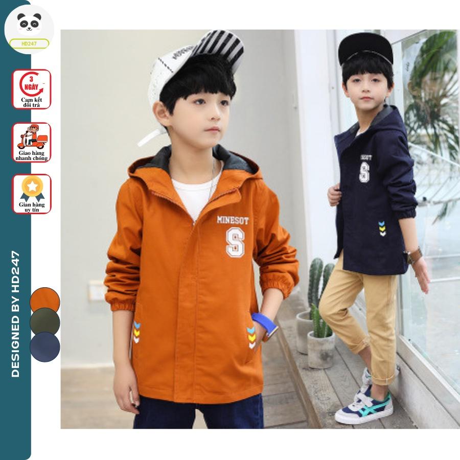 Áo khoác cho bé trai dù 2 lớp cá tính in hình đẹp form 5 đến 14 tuổi D533