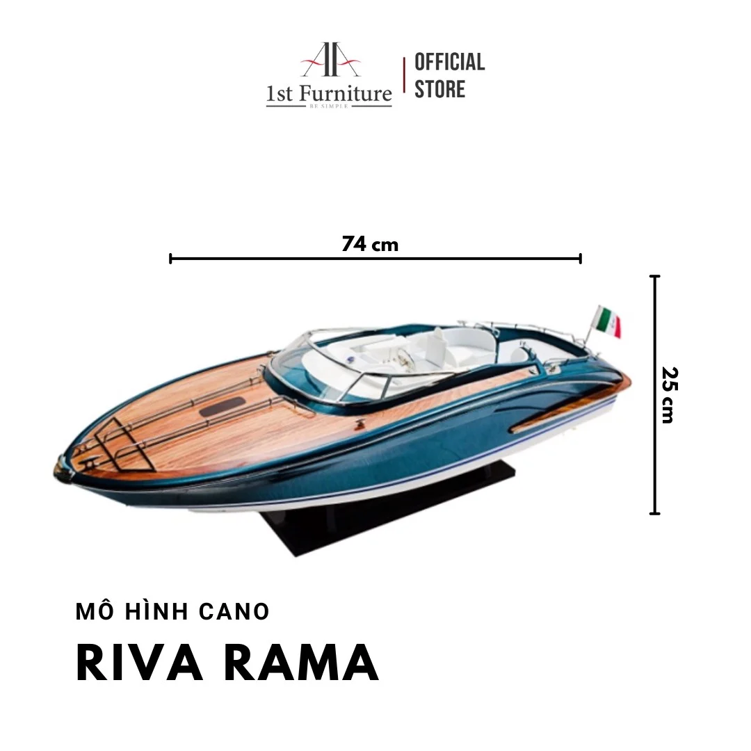 Mô hình cano RIVA RAMA cao cấp, mô hình gỗ tự nhiên, làm quà tặng sang trọng 1st FURNITURE
