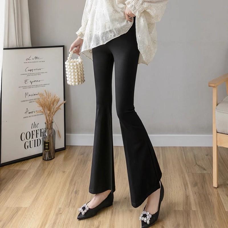 Quần bầu cotton ống loe cạp thấp kèm video