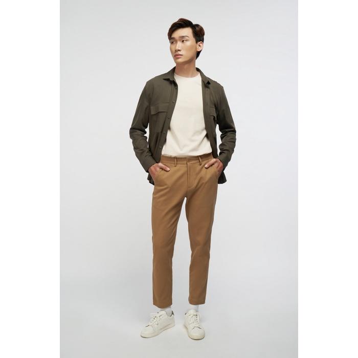 QUẦN KAKI NAM form slim crop chất vải kaki cotton cao cấp có độ co giãn nhẹ - 10F21PCA002CR1 | LASTORE MENSWEAR