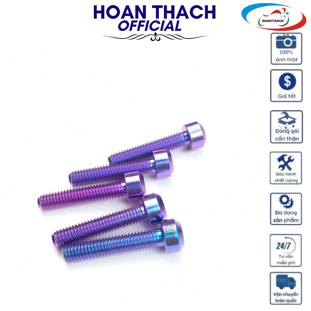 Ốc Gr5 Titan 6L25 Trụ Tím gắn cho nhiều dòng xe SP010572 (giá 1 con)