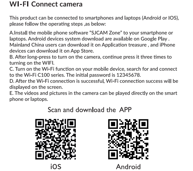 Camera SJCAM C100Plus Mini Thumb 1080P30FPS / 2K30FPS H.265 12MP 2.4G WiFi Vỏ chống nước 30M Máy quay DV thể thao hành động