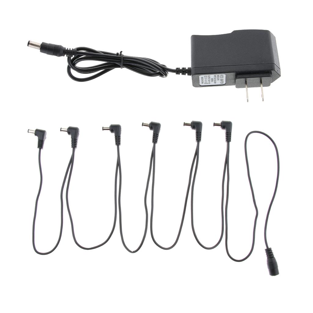 Black 1 to 6 Way Guitar Effects Power Supply Cable for Electric Guitar Bass Parts