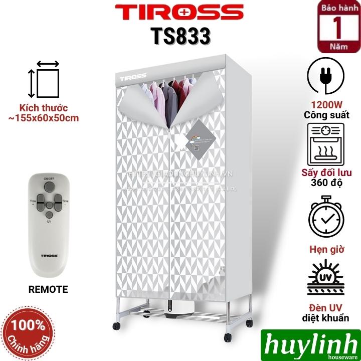 Tủ sấy quần áo khử khuẩn UV Tiross TS883 - Có Remote - hẹn giờ - Hàng chính hãng