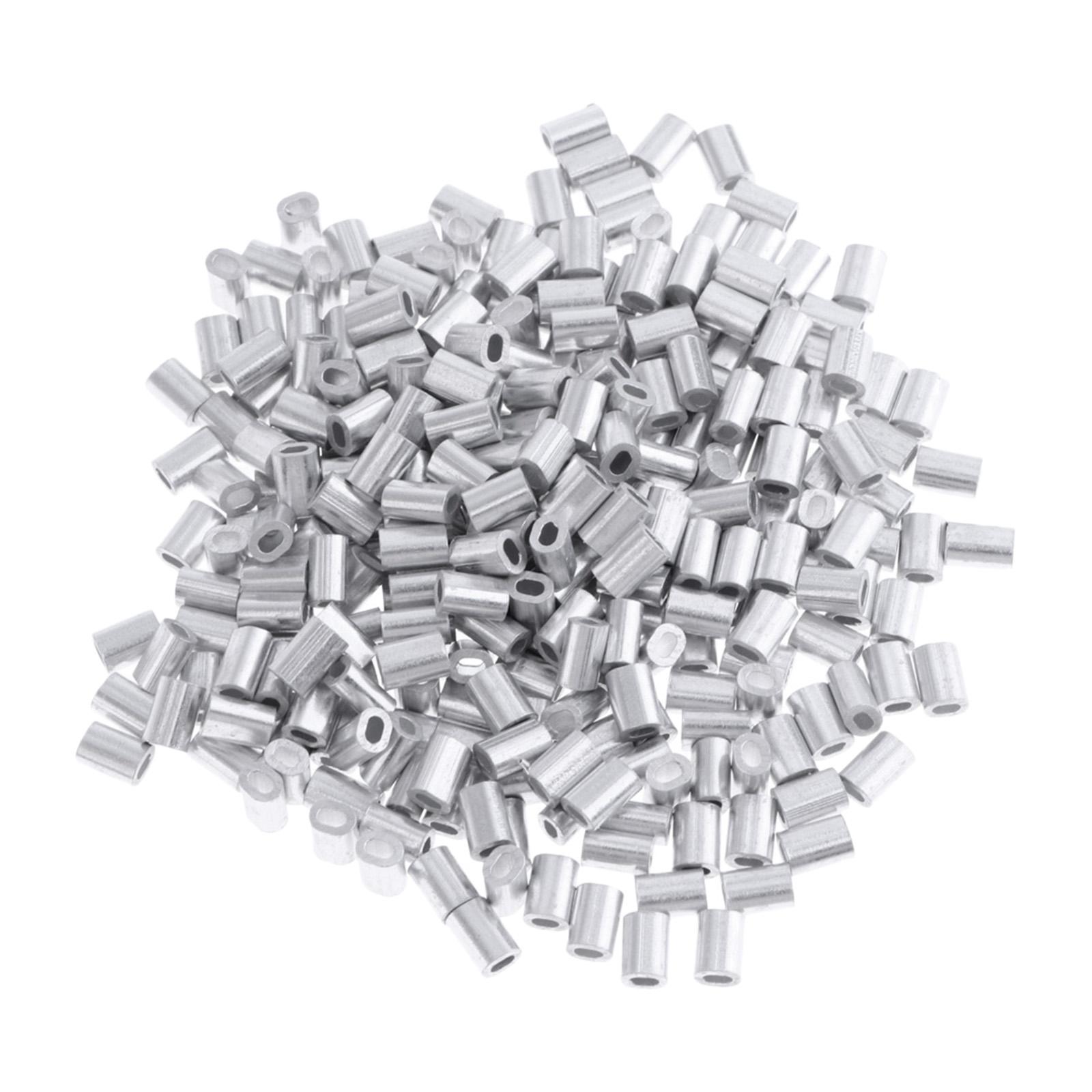 2-3pack 100Pack Aluminum Oval Barrel Crimp Sleeves 0.8mm/1mm/1.2mm/1.5mm/1.8mm