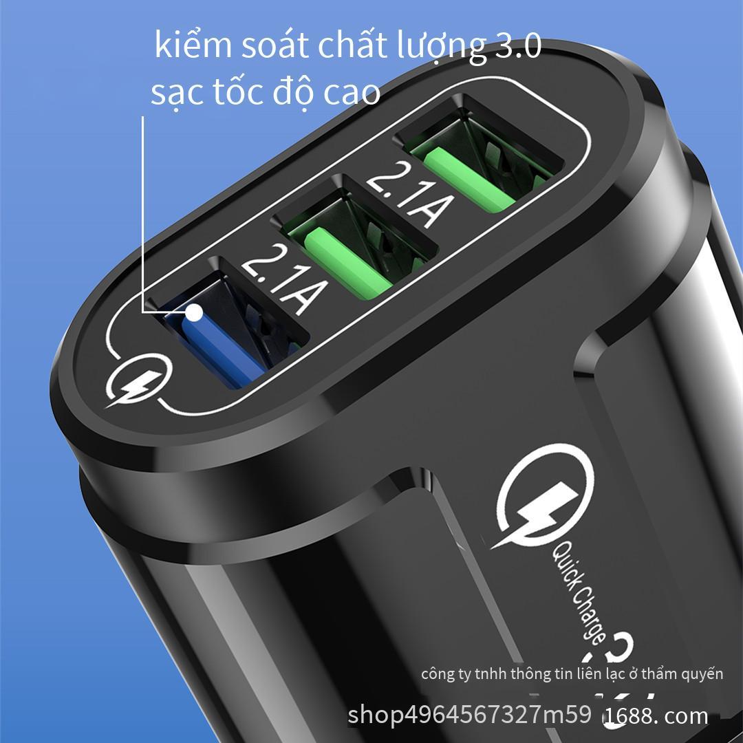 Giá ưu đãi Tiêu chuẩn Châu Âu ba cổng usb đa cổng sạc nhanh QC3.0 đầu sạc du lịch 18W tiêu chuẩn Mỹ tiêu chuẩn Anh Bộ sạc du lịch 18W