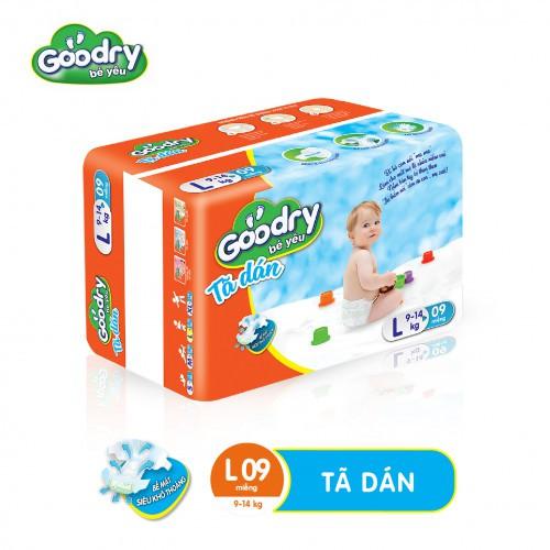 Tã dán Goodry size L09 công nghệ Nhật Bản màng đáy thoáng khí