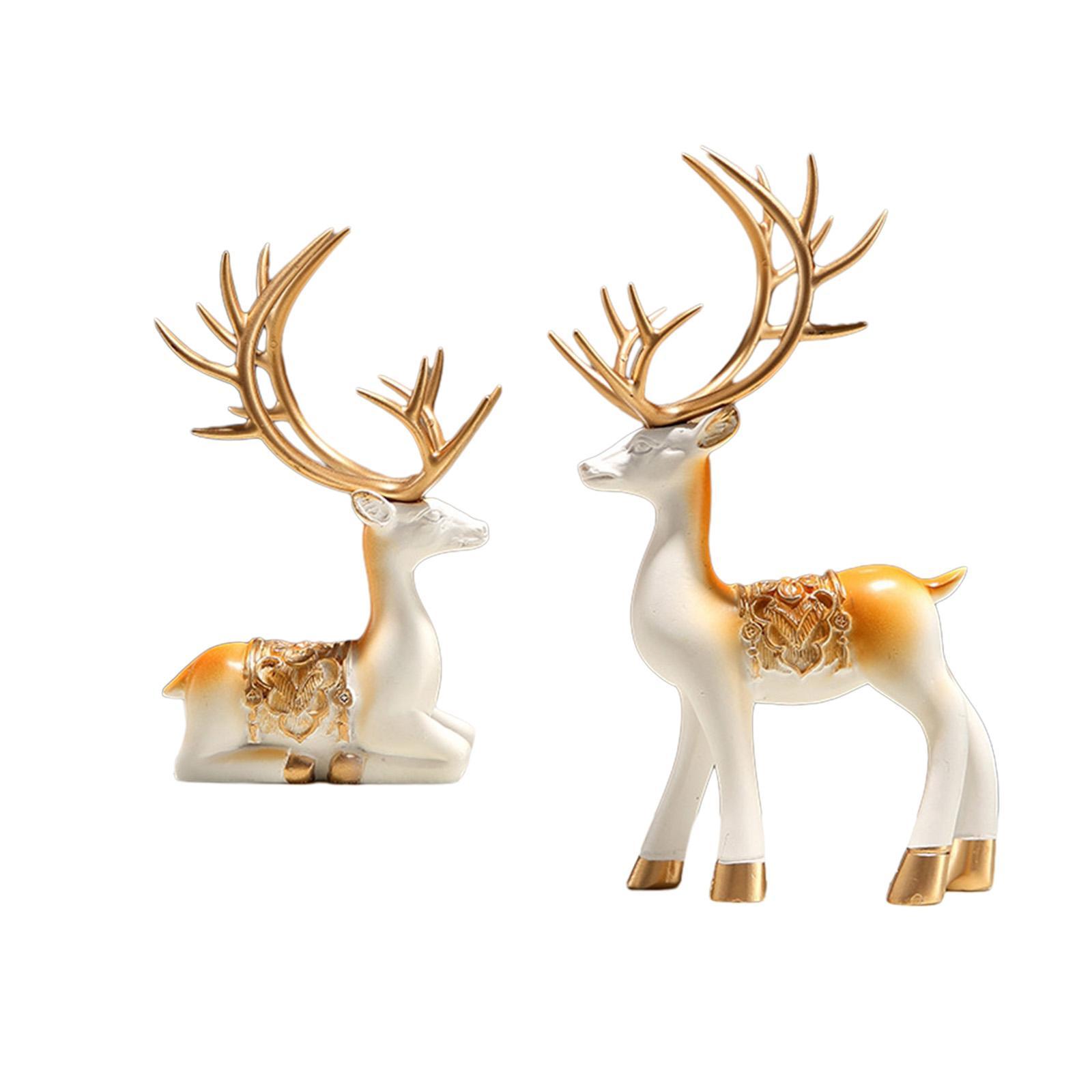 Reindeer Resin Sculpture Reindeer Figurines for Living Room Office